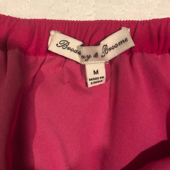 Madewell Broadway & Broome Hot Pink Elastic Waistband Pleated Mini Skirt Size: M - Picture 2 of 4